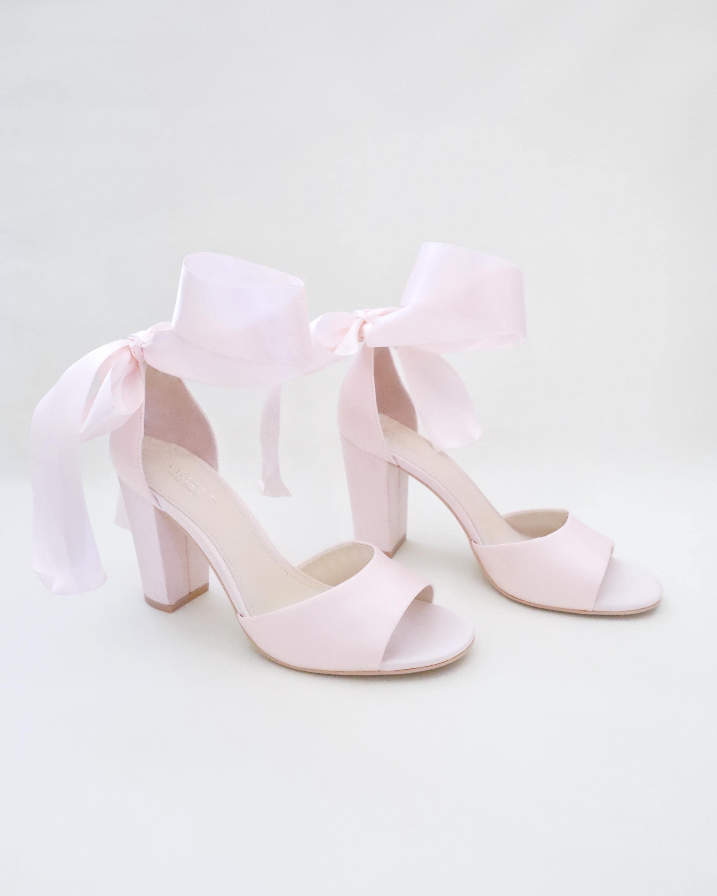 Women's Wedding Heels – Lace Satin Bow Ankle Strap Pumps, 2.56 Inch Heel (Closed Toe) - View #2