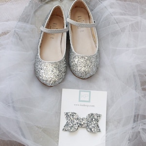 Silver Rock Glitter Mary Jane Flats Infant Girl Shoes image 7