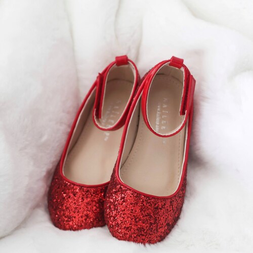 Red Rock Glitter Ballet Flats With 