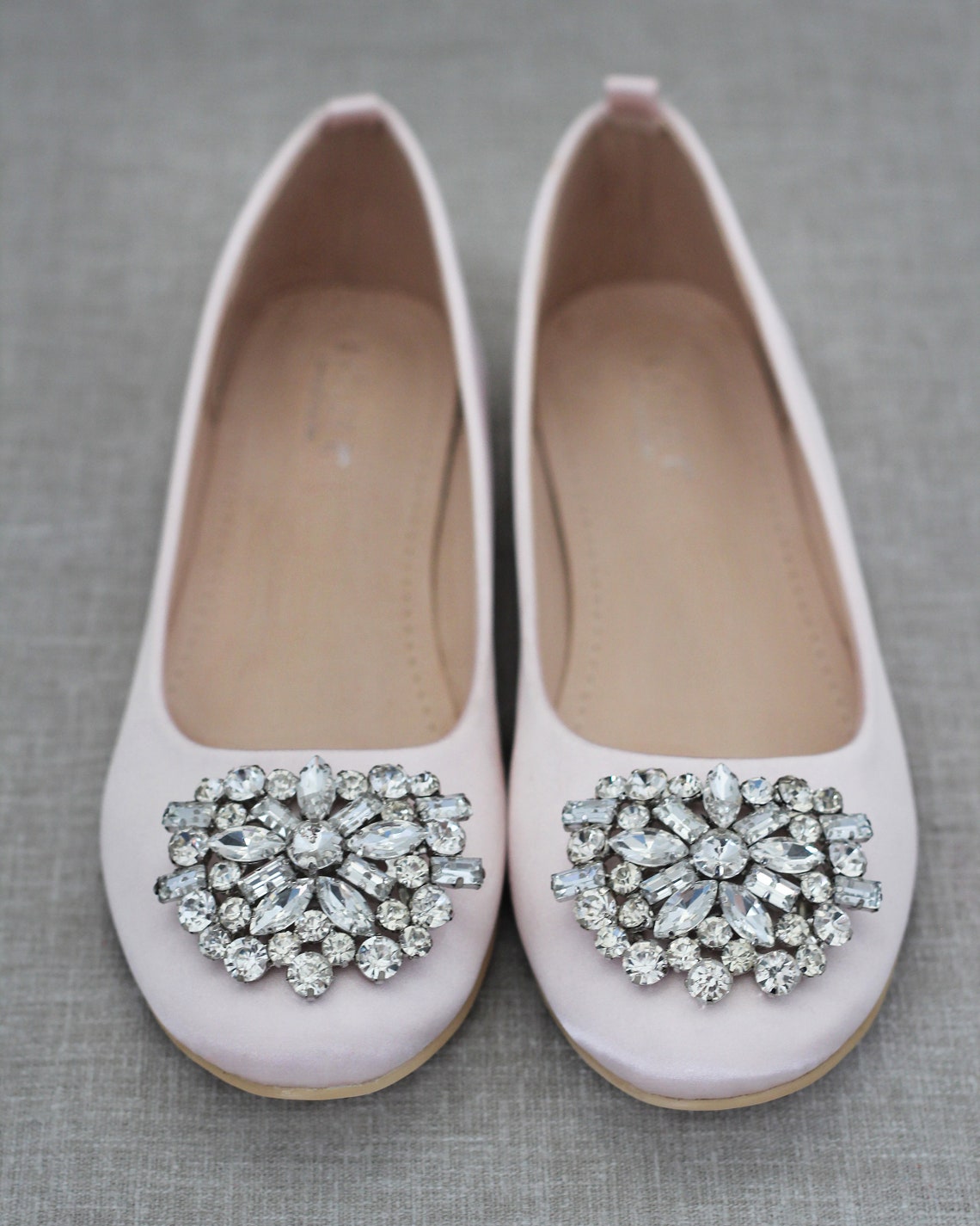 blush lace flats