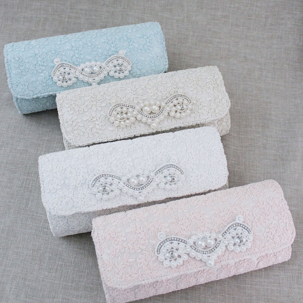 White Wedding Clutch Etsy
