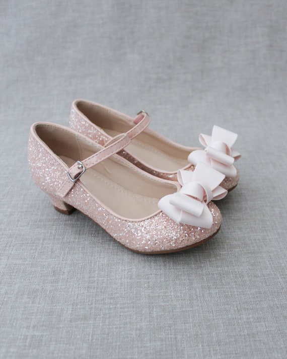 Rose Gold Rock Glitter Mary Jane Flats para zapatos de niñas de flores,  zapatos de niñas, zapatos de vacaciones, zapatos de fiesta, zapatos de boda  de otoño -  España