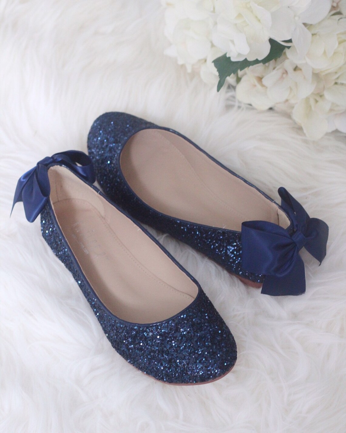 blue sparkly flats