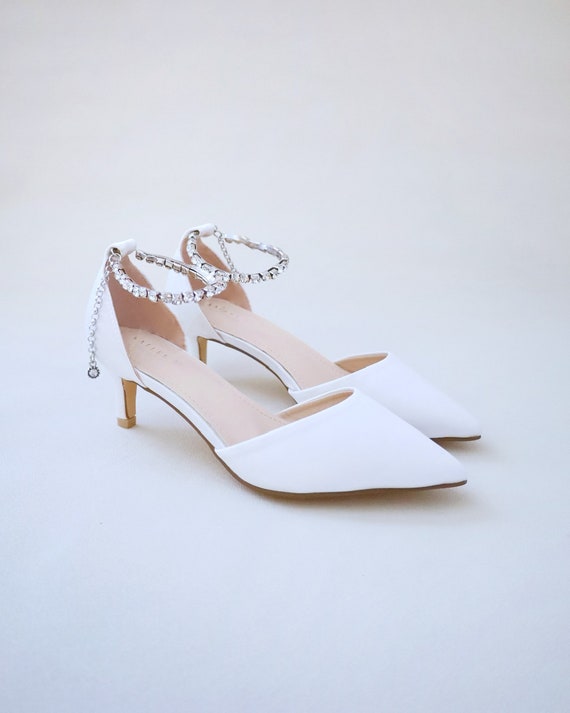 White satin wedding shoes sale
