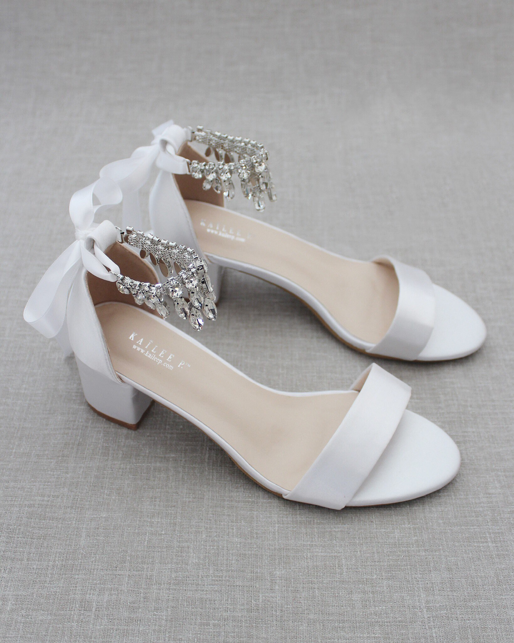 low block heel sandals white