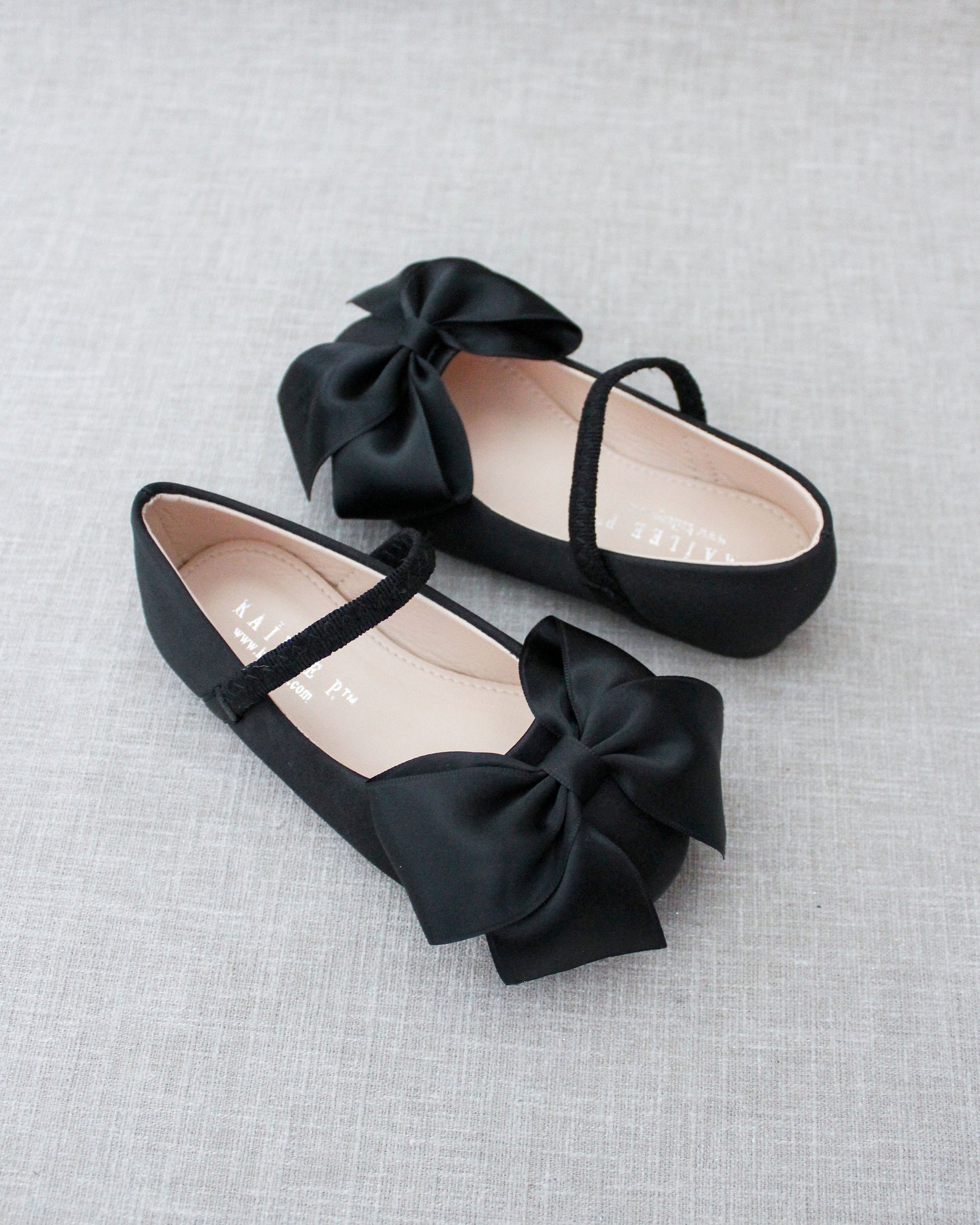 Black Satin Mary Jane With FRONT SATIN BOW - for Fall Flower Girls ...