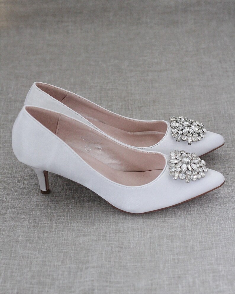 white open toe kitten heels