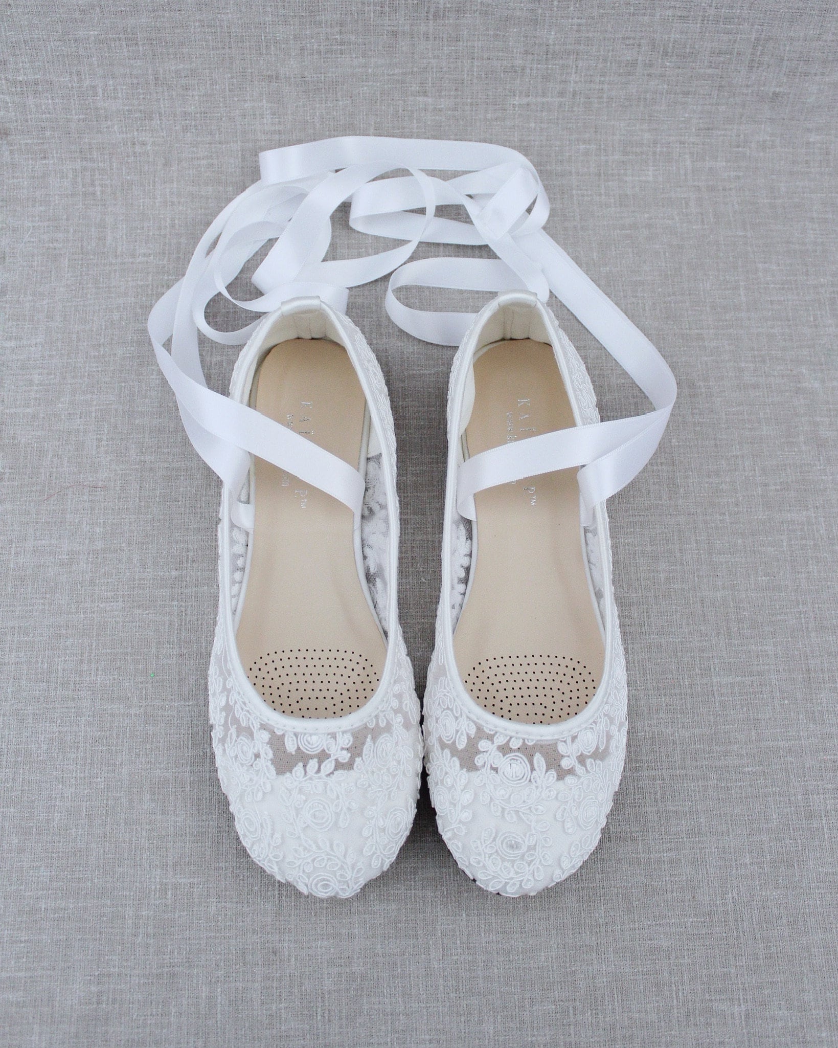 Women Wedding Shoes White Lace Round Toe BALLERINA Lace up - Etsy UK
