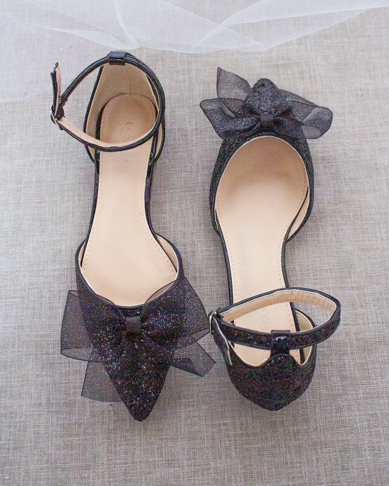 Glitter Pointy Flat Heels ANLE23