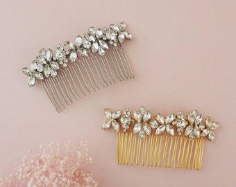 Floral Rhinestones Hair Comb, Wedding Hair Comb, Rhinestone Bridal Jewelry, Bride Hair Comb, Hair Pins, Bridal Hair Comb