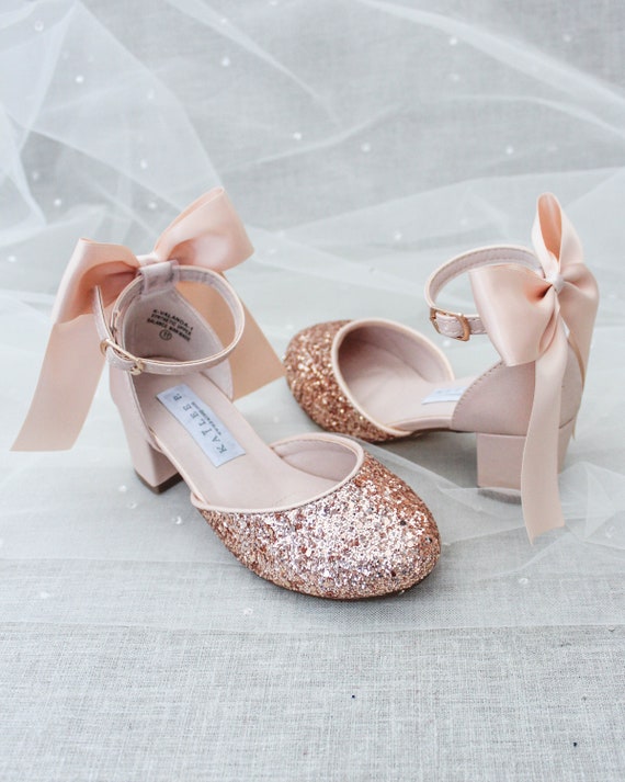 rose gold bow heels