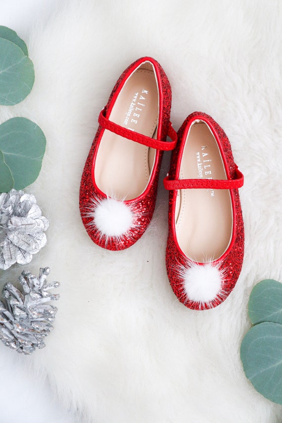 Ballet Shoes Kids Red Sparkle Shoes Eloshman Girl Shoes Slip On