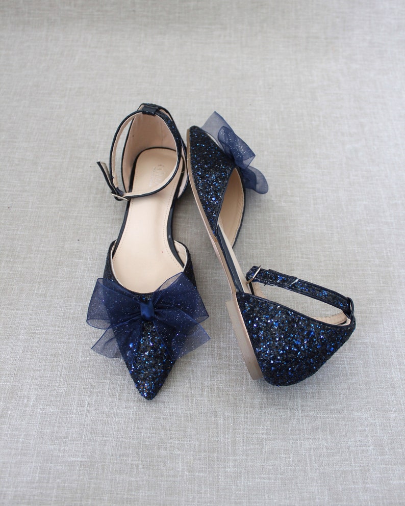 navy strappy flats