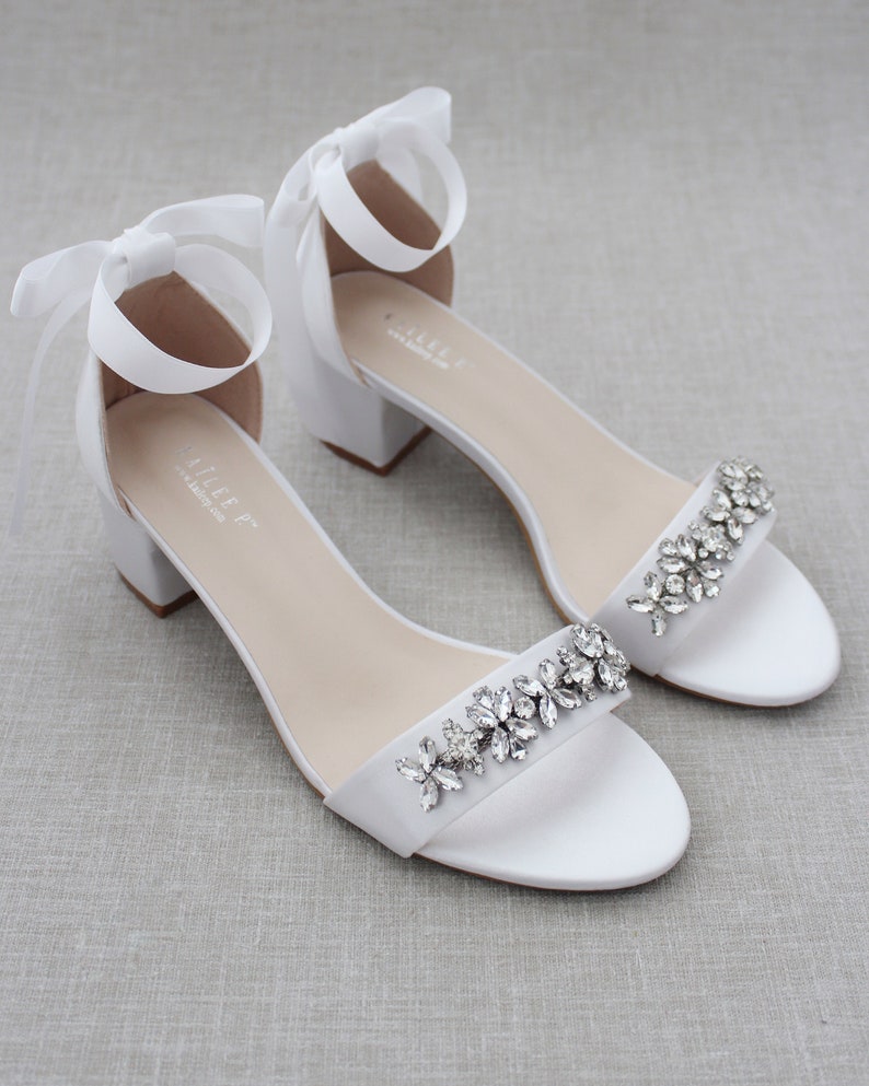 satin block heel sandals
