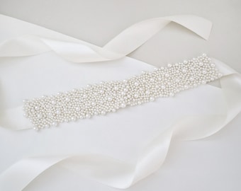 Perla Applique Bridal Sash, Bridesmaids Belt, Wedding Dress Accessories, Flower Girl Sash, Bridal Accessories, Rhinestones Sash