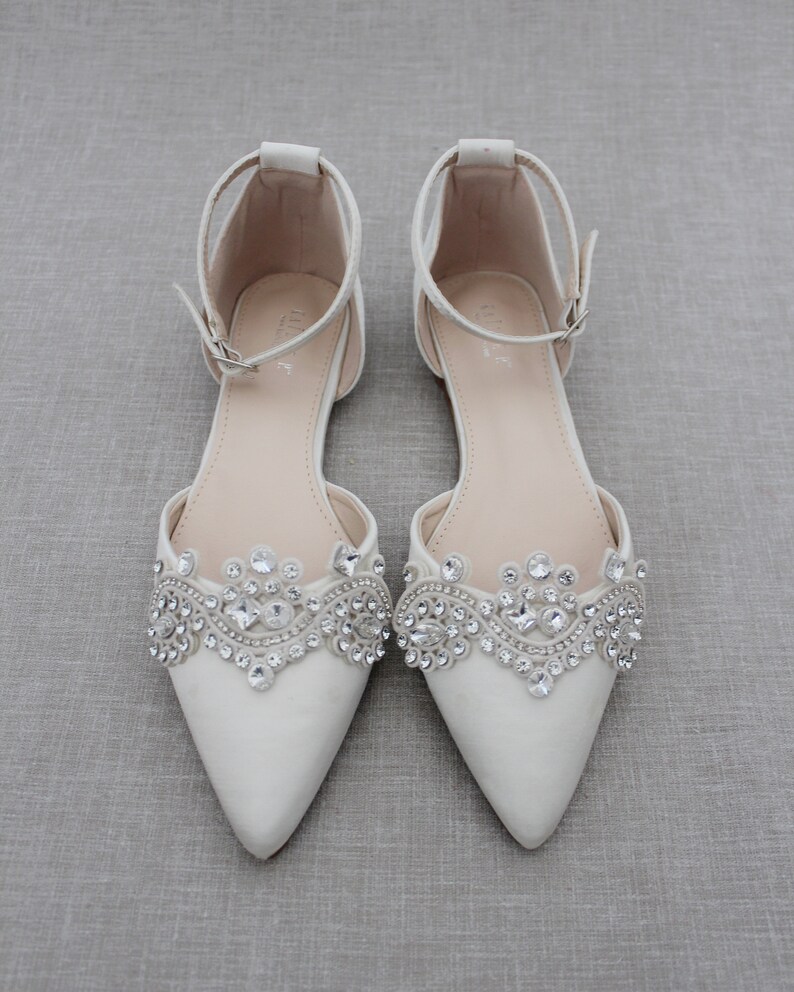 sparkly pointed toe flats