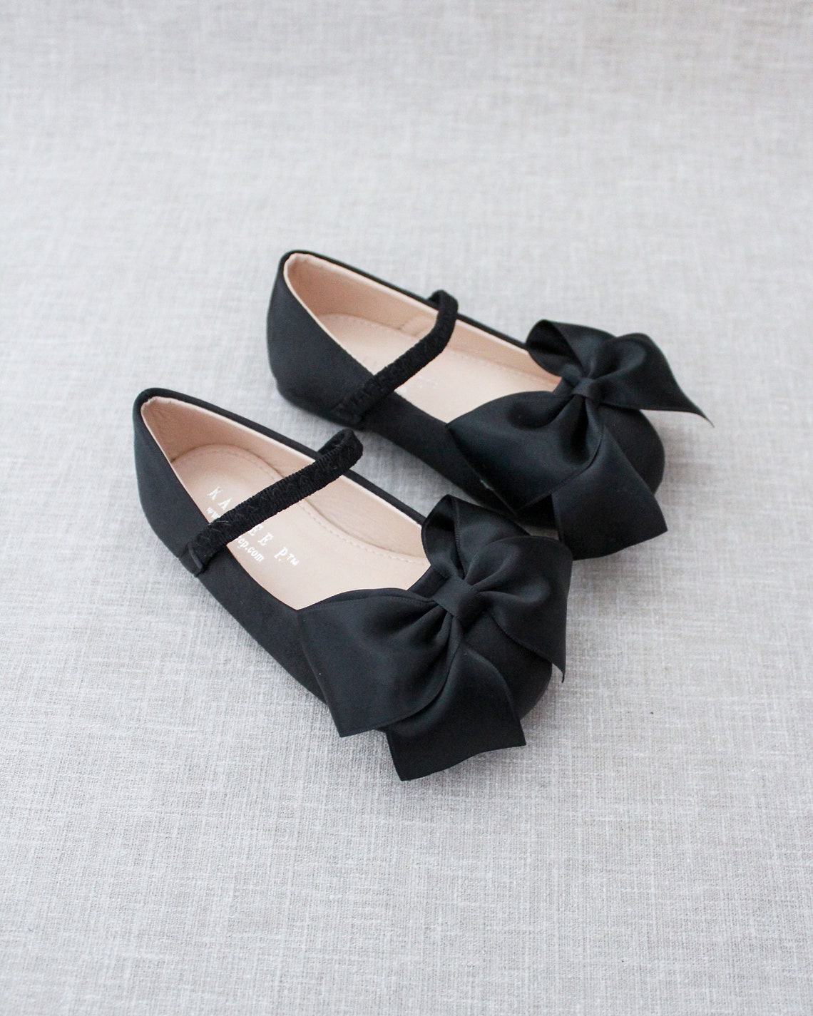 Black Satin Mary Jane With FRONT SATIN BOW - for Fall Flower Girls ...