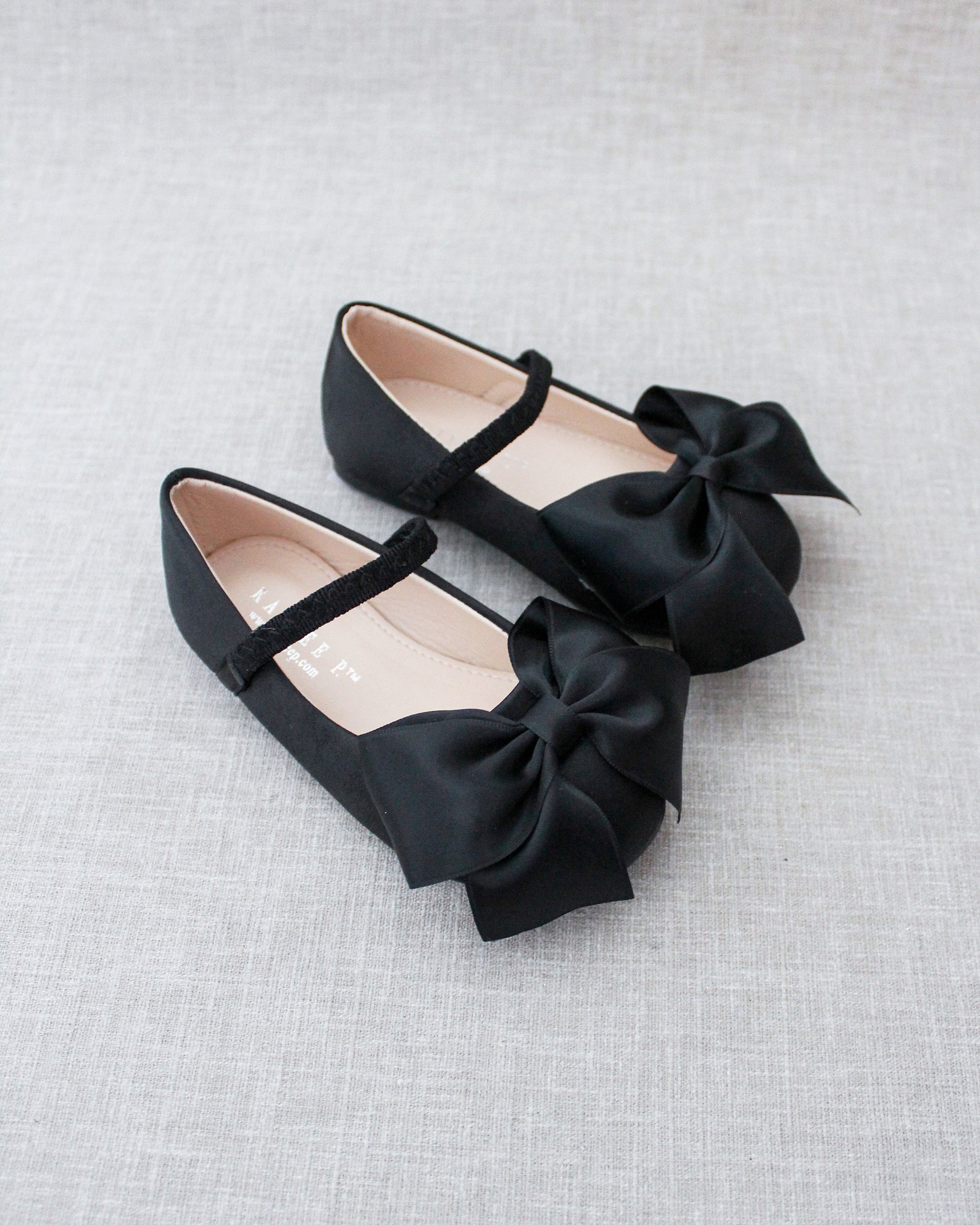 Black Satin Mary Jane With FRONT SATIN BOW - for Fall Flower Girls ...