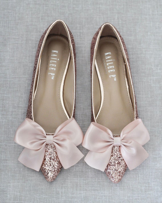 bridesmaid rose gold shoes