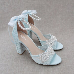 Light blue hot sale small heels