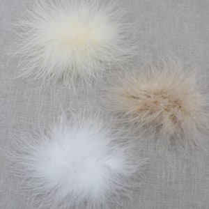 FAUX FUR Hair Clip or Shoe Clips -  White Hair Clips, Ivory Hair Bows, Champagne Hair Bows, Flower Girls Accessories, Bridesmaid, Wedding