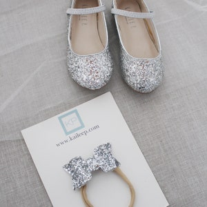 Silver Rock Glitter Mary Jane Flats Infant Girl Shoes image 8