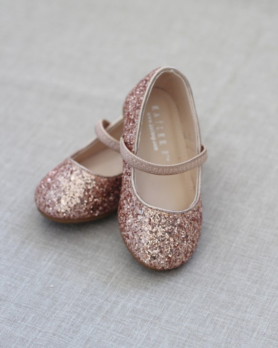 rose gold girls flats