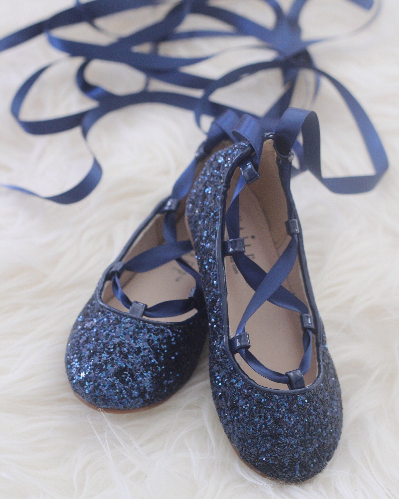 Navy Rock Glitter Infant girl Shoe and Girls ballerina Shoes | Etsy