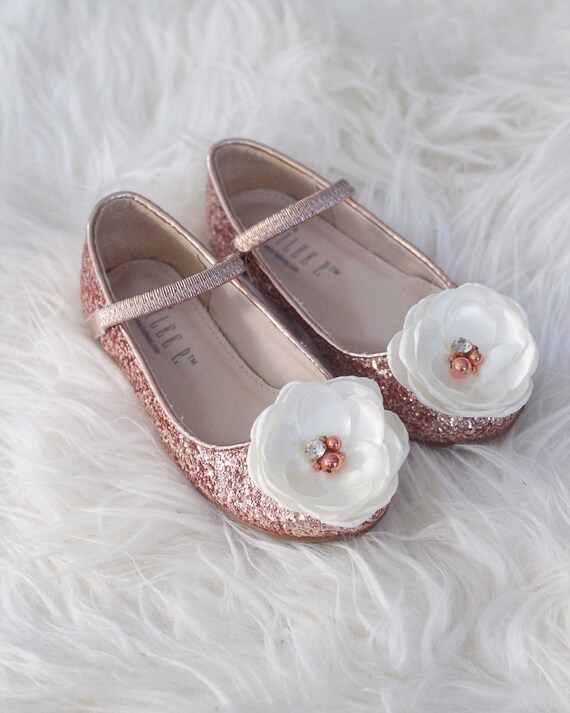 flower girl shoes rose gold