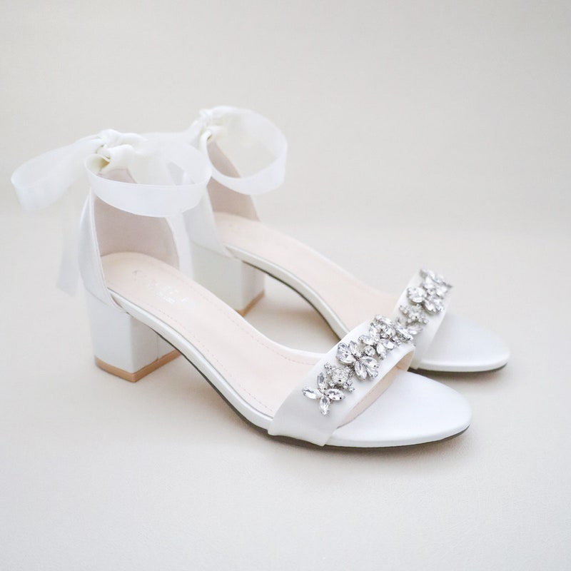 floral block heels