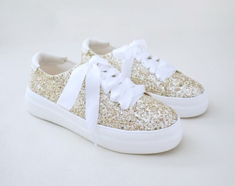 Rock Glitter Wedding Platform Sneakers - Wedding Shoes, Bridesmaids Shoes, Evening Shoes, Bridal Flats, Wedding Sneakers