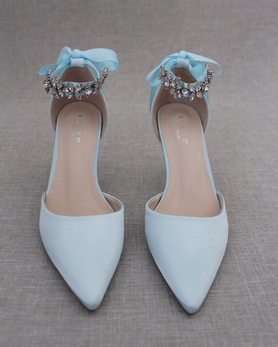 light blue pointed heels