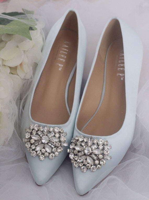 light blue satin shoes