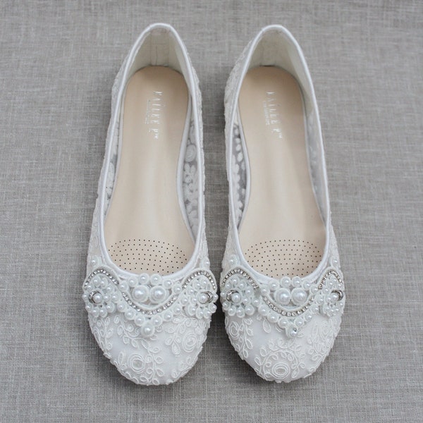 white flats for bride