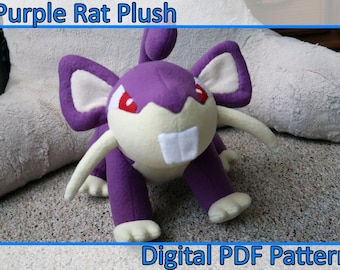 Digital Pattern - Purple Rat Plush