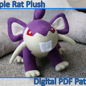 Digital Pattern - Purple Rat Plush