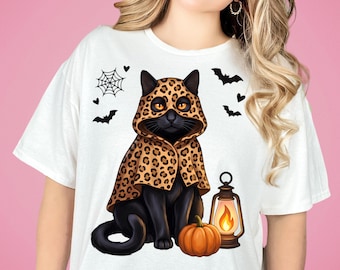 Retro Halloween Ghost And Cat Png, Leopard Ghost PNG, Preppy Ghost Boo PNG, Leopard Spooky Coquette, Fall, Halloween Png, Sublimation File