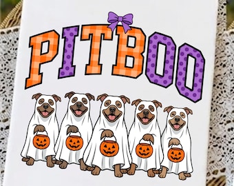 Halloween Pit Bull PNG, Funny Pitboo Dog Mom Design, Pittie Halloween Graphic, Pit Bull Mom Gifts, Dog Boo Halloween Art
