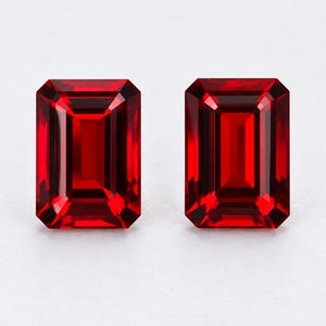 Gemas octogonales de granate rojo natural / Piedras sueltas facetadas para la fabricación de joyas