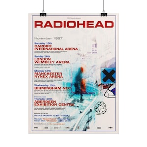 Radiohead OK Computer 1997 UK Tour Poster | Rolled Poster