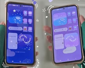 Lavender Skies 》Day to Night theme pack for iOS/ Android