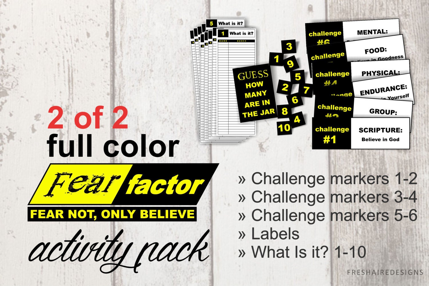 Fear factor fear not only believe in color 2 of 2 etsy