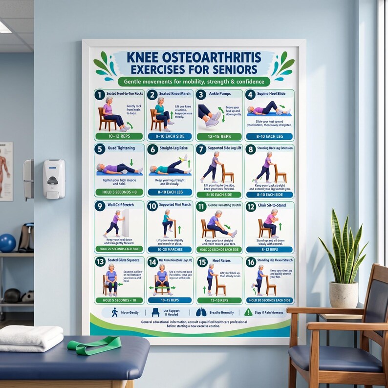 Knee Osteoarthritis Exercises for Seniors | Printable Knee Arthritis ...