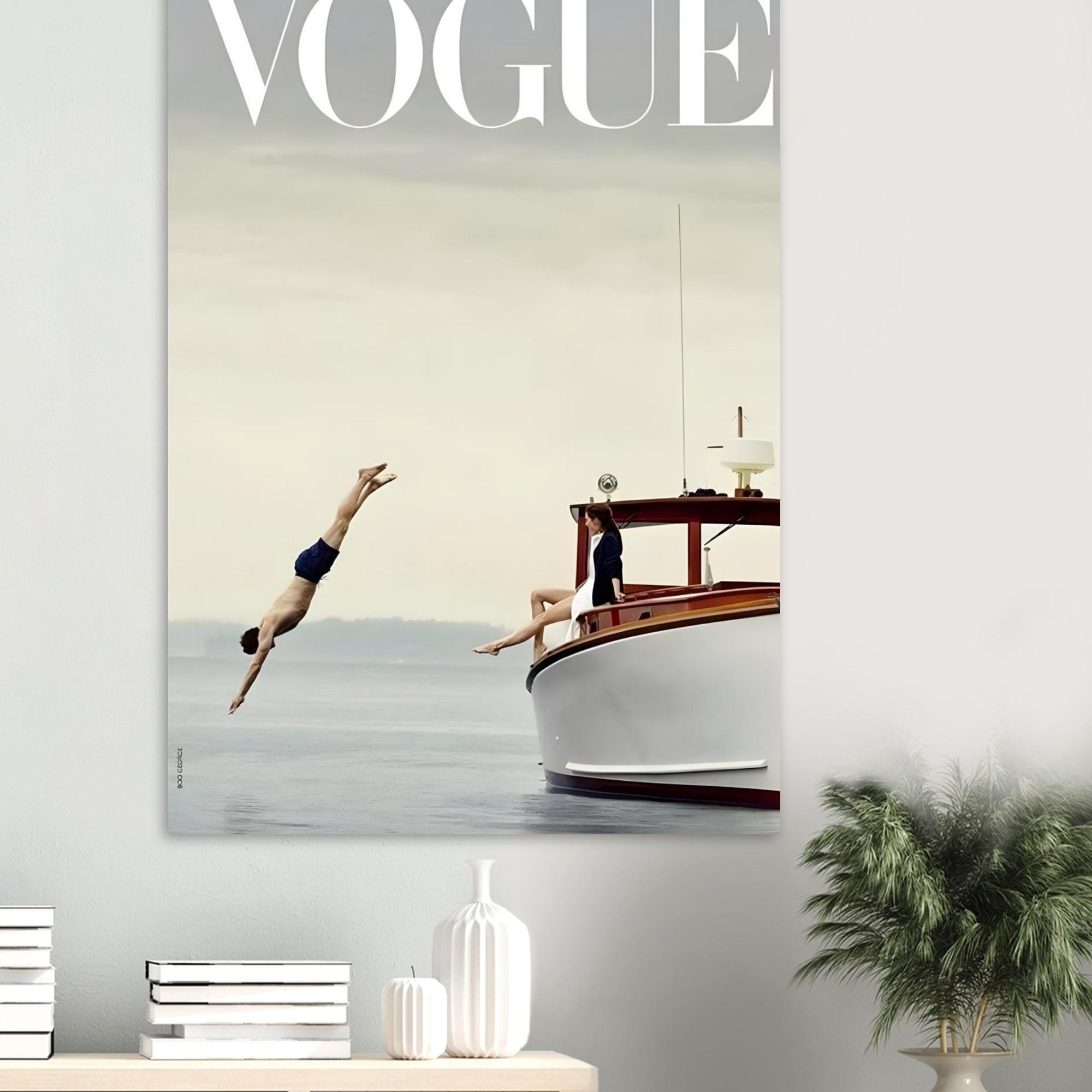 希少 ヴィンテージ VOGUE 木製 タイル アートデコ ポスター