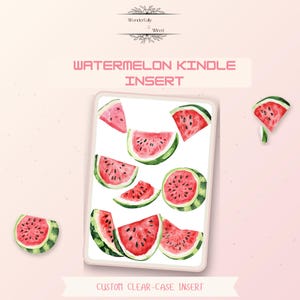 Capa para Kindle com estampa de melancia em aquarela, frutas de verão (Download digital)