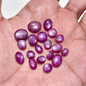 Natural Star Ruby Cabochon Lot, High Grade Loose Gemstone Lot for Jewelry Making (5-15mm)