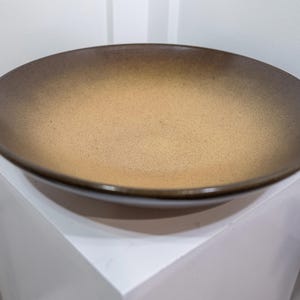 Vintage Heath Ceramics 13" Large Shallow Serving Bowl - Mid-Century Modern Brownstone Art Pottery