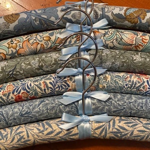 William Morris fabric padded clothes hangers, womens or mens gift, closet reorganization, wardrobe accessory Fragrance Free image 2