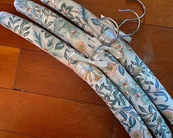 William Morris Wilhemina fabric padded clothes hangers, women’s or men’s gift, closet reorganization, wardrobe accessory