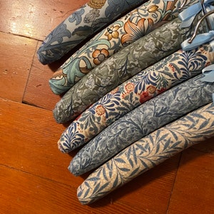 William Morris fabric padded clothes hangers, womens or mens gift, closet reorganization, wardrobe accessory Fragrance Free image 3